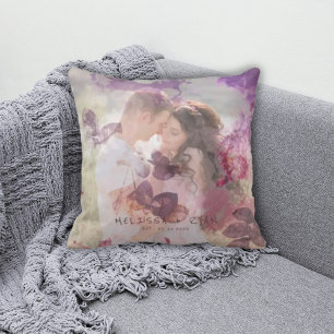 Vibrant Violet Garden Photo Overlay Cushion