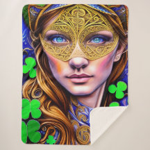 Vibrant Viridian Woman St. Patrick's Day Artwork