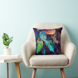 vibrant visually striking arrangement of leaves cushion