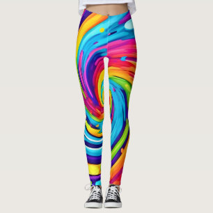 Vibrant Vortex in Artistic Whirlwind Leggings