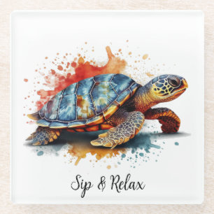 Vibrant Voyager, custom Glass Coaster