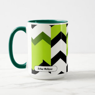 Vibrant Wasabi Chevron Modern Texture Mug