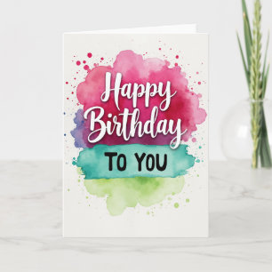 Vibrant Wash Birthday Card
