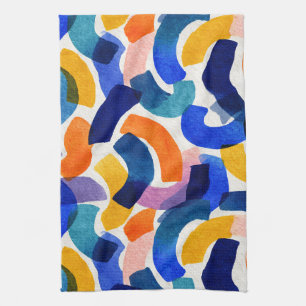 Vibrant Watercolor Abstract Modern Artistic Tea Towel