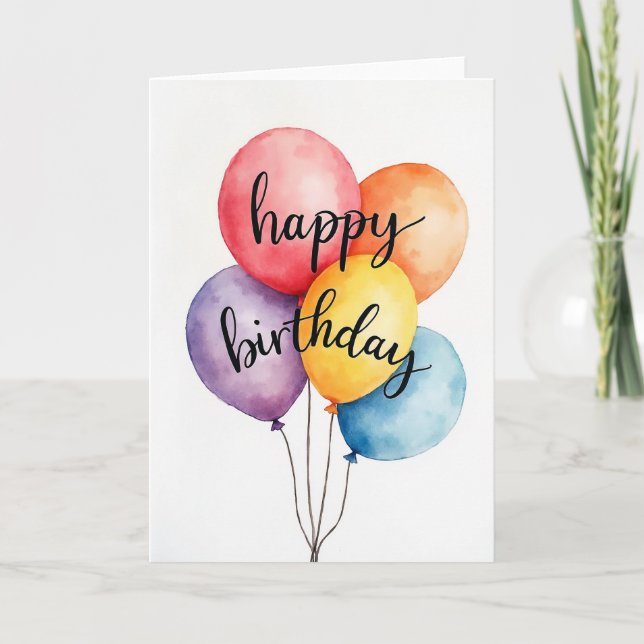 Vibrant Watercolor Birthday Card (Front)