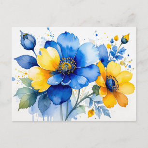 Vibrant Watercolor Bouquet Postcard