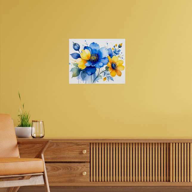 Vibrant Watercolor Bouquet Poster (Living Room 2)
