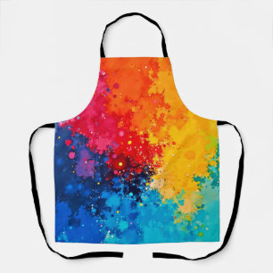 Vibrant Watercolor Chaos Art Apron