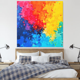 Vibrant Watercolor Chaos Art Canvas Print