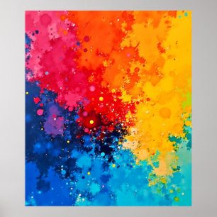 Vibrant Watercolor Chaos Art Poster