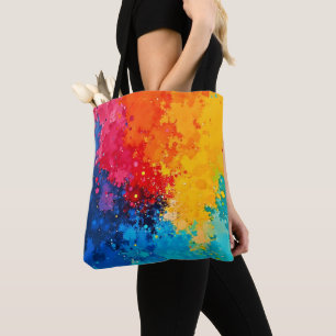 Vibrant Watercolor Chaos Art Tote Bag