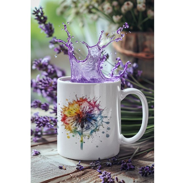 Vibrant Watercolor Dandelion   Coffee Mug (Creator Uploaded)