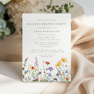 Vibrant Watercolor Floral Bachelorette Party Invitation