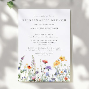 Vibrant Watercolor Floral Bridesmaids Brunch Invitation