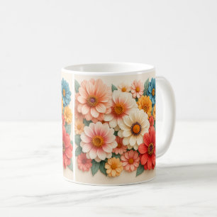 Vibrant Watercolor Floral Coffee Mug