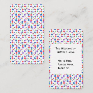 Vibrant Watercolor Floral Pattern Wildflowers Place Card