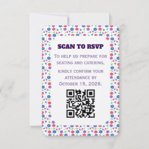 Vibrant Watercolor Floral Pattern Wildflowers RSVP Card