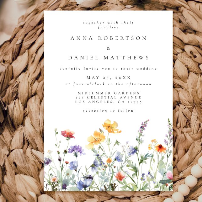 Vibrant Watercolor Floral Wedding Invitation (Creator Uploaded)