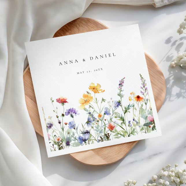 Vibrant Watercolor Floral Wedding Napkin (Creator Uploaded)