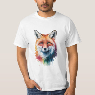 Vibrant Watercolor Fox T-Shirt
