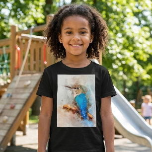 Vibrant Watercolor Hummingbird Bird on a branch T-Shirt