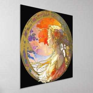 Vibrant Watercolor of Girl Foil Print