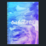 Vibrant Watercolor Our Bucket List Couple Keepsake Notebook<br><div class="desc">This journal has a vibrant watercolor cover and reads Our Bucket List with room for the couple's names. It's the perfect Wedding gift so the newlyweds can dream up a shared bucket list.</div>