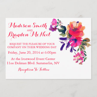 Vibrant Watercolor Wedding Invitation