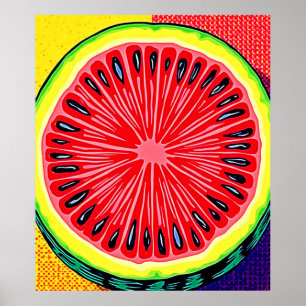 Vibrant Watermelon Pop Art Poster