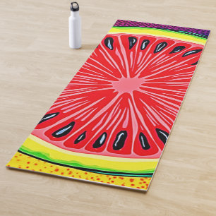 Vibrant Watermelon Pop Art Yoga Mat