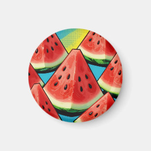 Vibrant Watermelon Slices Pop Art Magnet