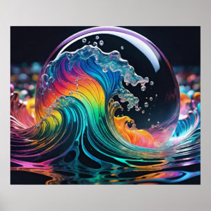 Vibrant Wave of Multiple Colours Poster