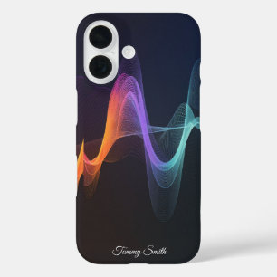 Vibrant Waves Abstract Digital Art iPhone 16 Case