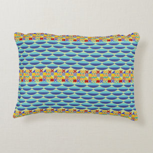 Vibrant Waves Mosaic Decorative Cushion