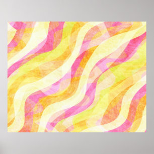 Vibrant Wavy Abstract Pattern Poster