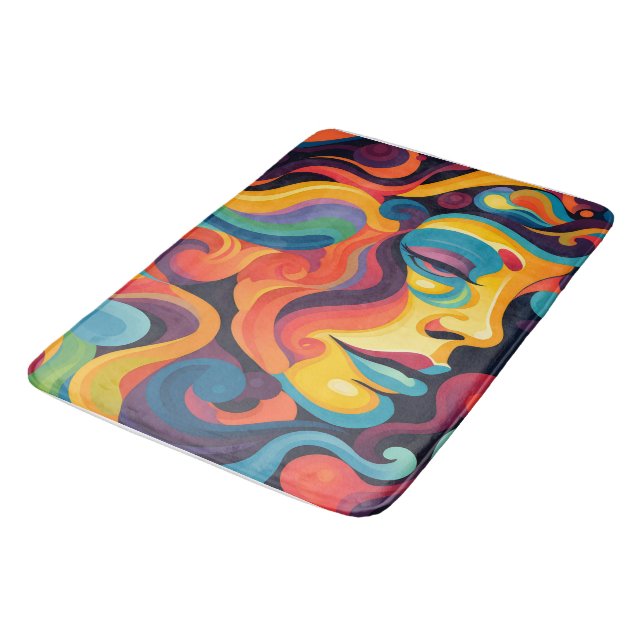 Vibrant Whirl of Emotions Bath Mat (Angled)