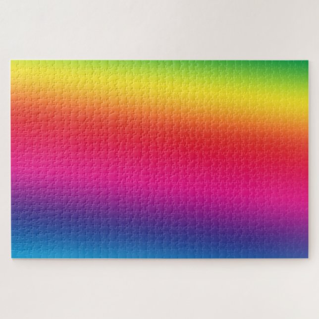Vibrant Wide Tilt Rainbow Gradient Spectrum Jigsaw Puzzle (Horizontal)