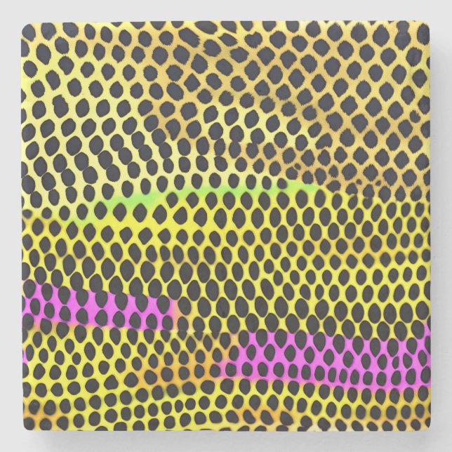 "Vibrant Wilderness" Colourful Abstract Print Stone Coaster (Front)