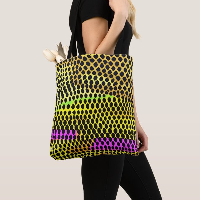 "Vibrant Wilderness" Colourful Abstract Print Tote Bag (Close Up)