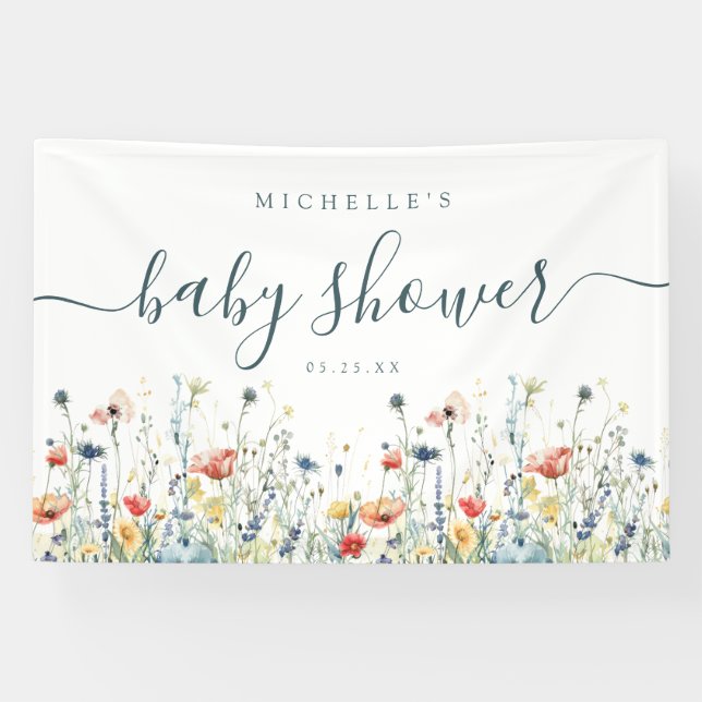 Vibrant Wildflower Baby Shower Banner (Horizontal)