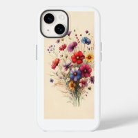Vibrant Wildflower Bouquet Artistic Floral Cream A