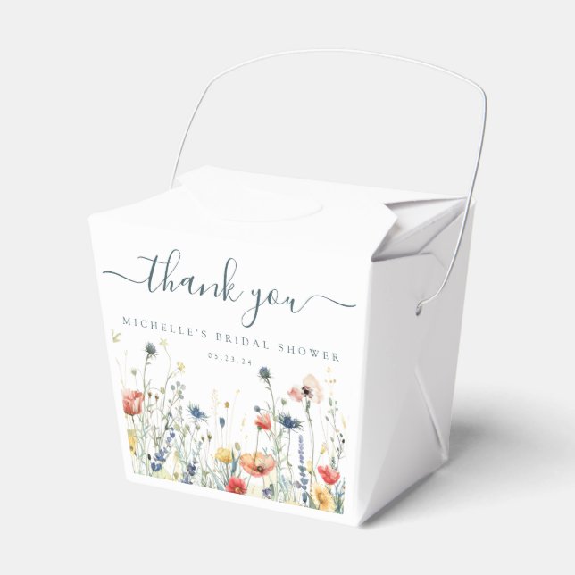 Vibrant Wildflower Bridal Shower Favour Box (Front Side)