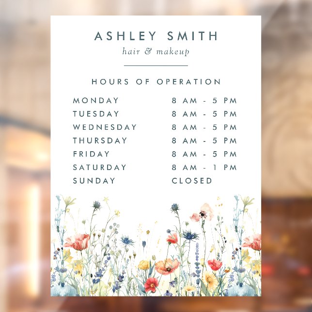 Vibrant Wildflower Business Hours (Sheet 2)