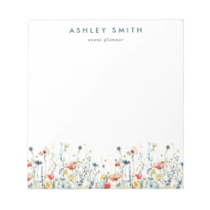 Vibrant Wildflower Business Notepad