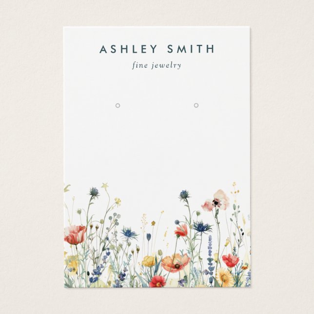 Vibrant Wildflower Earring Display Card (Front)
