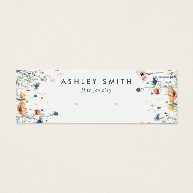 Vibrant Wildflower Earring Display Card (Front)