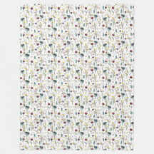 Vibrant Wildflower Fleece Blanket