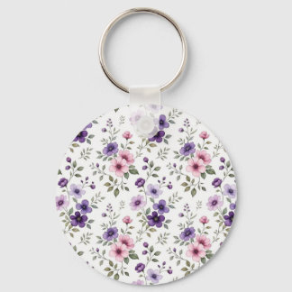 Vibrant Wildflower Garden Keychain
