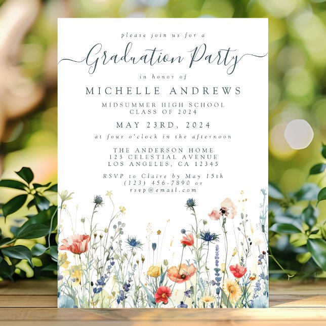 Vibrant Wildflower Graduation Invitation (Creator Uploaded)