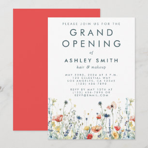 Vibrant Wildflower Grand Opening Invitation